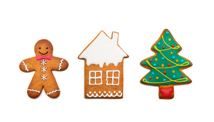 Gingerbread christmas isolated on white background