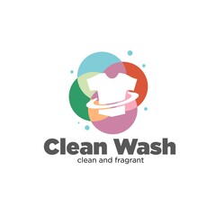 clean wash service fast and dry for laundry logo designs simple modern
