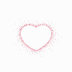 Glittering heart shape for Valentine's Day design. Vector illustration