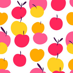 Seamless pattern with apples