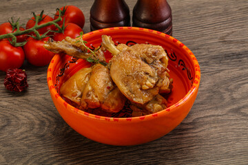 Rabbit stew in spicy sauce