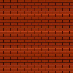 Red brick wall textured pattern background, cartoon style. Vector illustration.