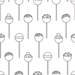 Candy seamless pattern. Lollipops background. Sweets.