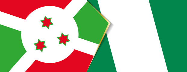 Burundi and Nigeria flags, two vector flags.