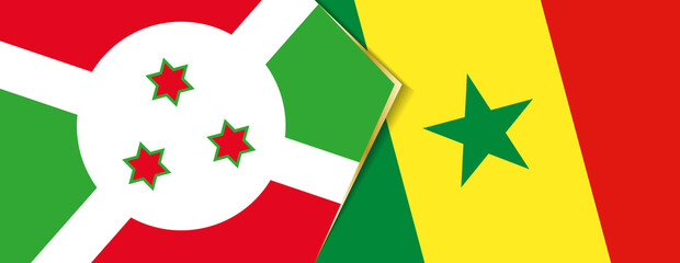 Burundi and Senegal flags, two vector flags.