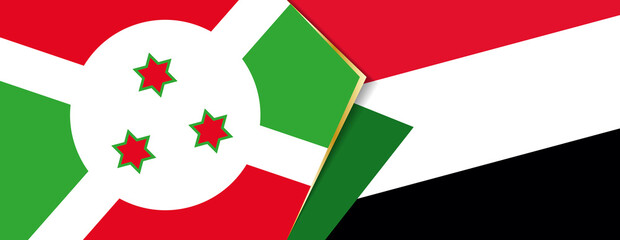 Burundi and Sudan flags, two vector flags.