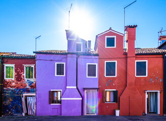 famous old town of Burano near Venice