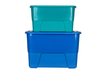 Colored plastic boxes in different sizes