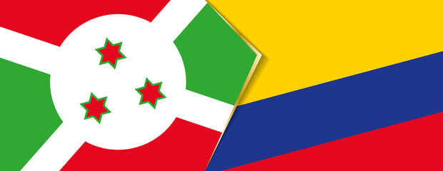 Burundi and Colombia flags, two vector flags.