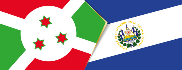 Burundi and El Salvador flags, two vector flags.