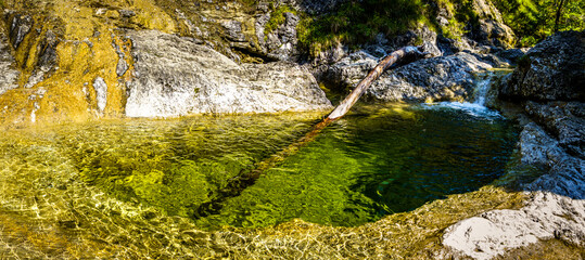 waterfall at the european alps
