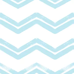 Aluminium Prints Chevron Chevron seamless vector pattern. Watercolor stripe kids background, Abstract zigzag blue print, Graphic modern striped texture, pastel lines backdrop.
