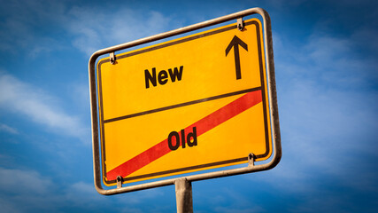 Street Sign to New versus Old