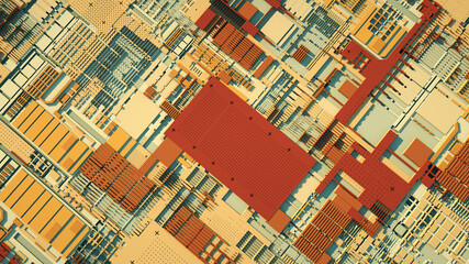 Fototapeta premium 3d render. Abstract technology background