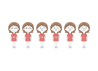 女性：医療：看護師セット