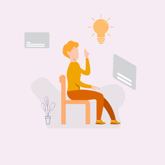 modern flat people character, people is looking for a solution to a problem, searching for new ideas solutions, working together in the company, brainstorming  Ideal for motion graphic and web design