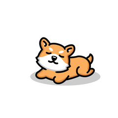 Obraz na płótnie Canvas cute corgi dog illustration pose