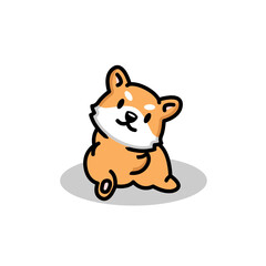 cute corgi dog illustration pose
