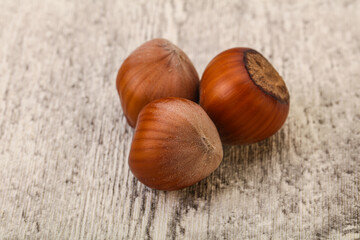 Hazelnut heap isolated over background