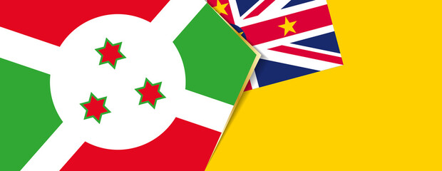 Burundi and Niue flags, two vector flags.