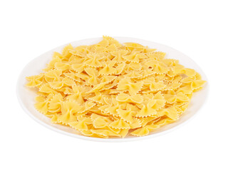 Pasta farfalle butterfly isolated on the white