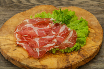 Smoked pork neck slices snack