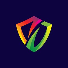 Shield gradient logo design