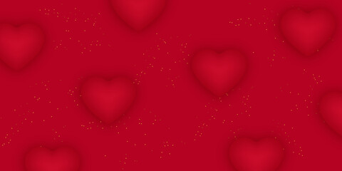 Valentine's Day banner. Mother's day poster. Background, poster, greeting card with red hearts. 