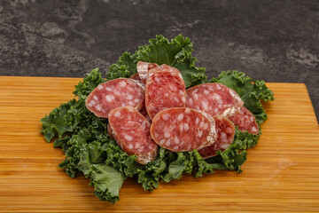 Iberian pork Fuet sausage slices