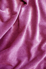 pink velor draped material for textile background