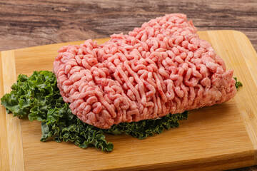 Raw pork minced meat for cooking