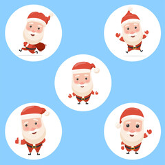 Obraz na płótnie Canvas Vector cartoon Santa Claus collection.To see the other vector Santa illustrations , please check Christmas collection.
