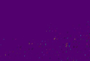 Light multicolor, rainbow vector pattern with gender elements.