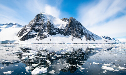 snow covered mountains