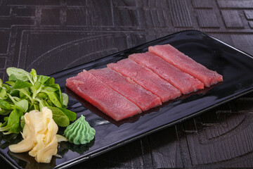 Japanese cuisine Sashimi with tuna