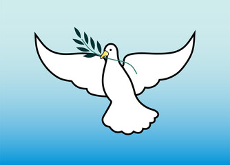 Pigeon with olive branch