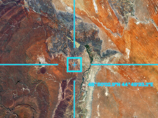 view from satellite on the earth surface, geolocation, gps coordinates. elements of this image...