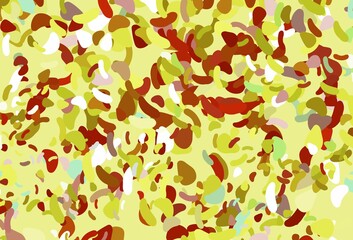 Light Green, Red vector backdrop with abstract shapes.