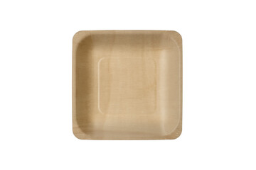 a square wooden plate, eco safe utensil isolated