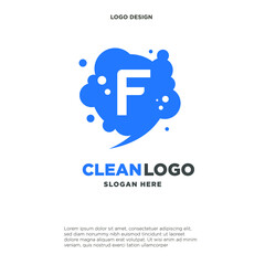 Letter F for Cleaning logo icon symbol Design. Cleaning service logo. Vector illustration logo template