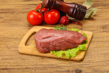 Raw beef piece for cooking
