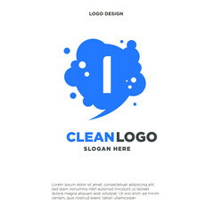 Letter I for Cleaning logo icon symbol Design. Cleaning service logo. Vector illustration logo template