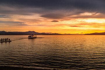 Fototapeta na wymiar ferry to Vancouver island from Sointula, BC Canada