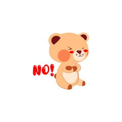 Fototapeta premium Isolated angry bear cartoon. Kawaii style. Vector illustration