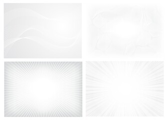 Set of Vector Abstract Elegant white and grey Background. Abstract white Pattern.