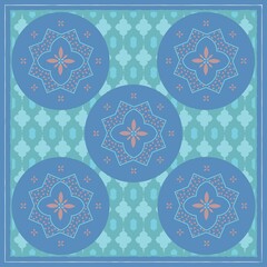 Silk Scarf Design. Geometric style Vector illustration