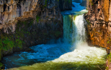 White River waterfall in the open high desert of eastern Oregon
