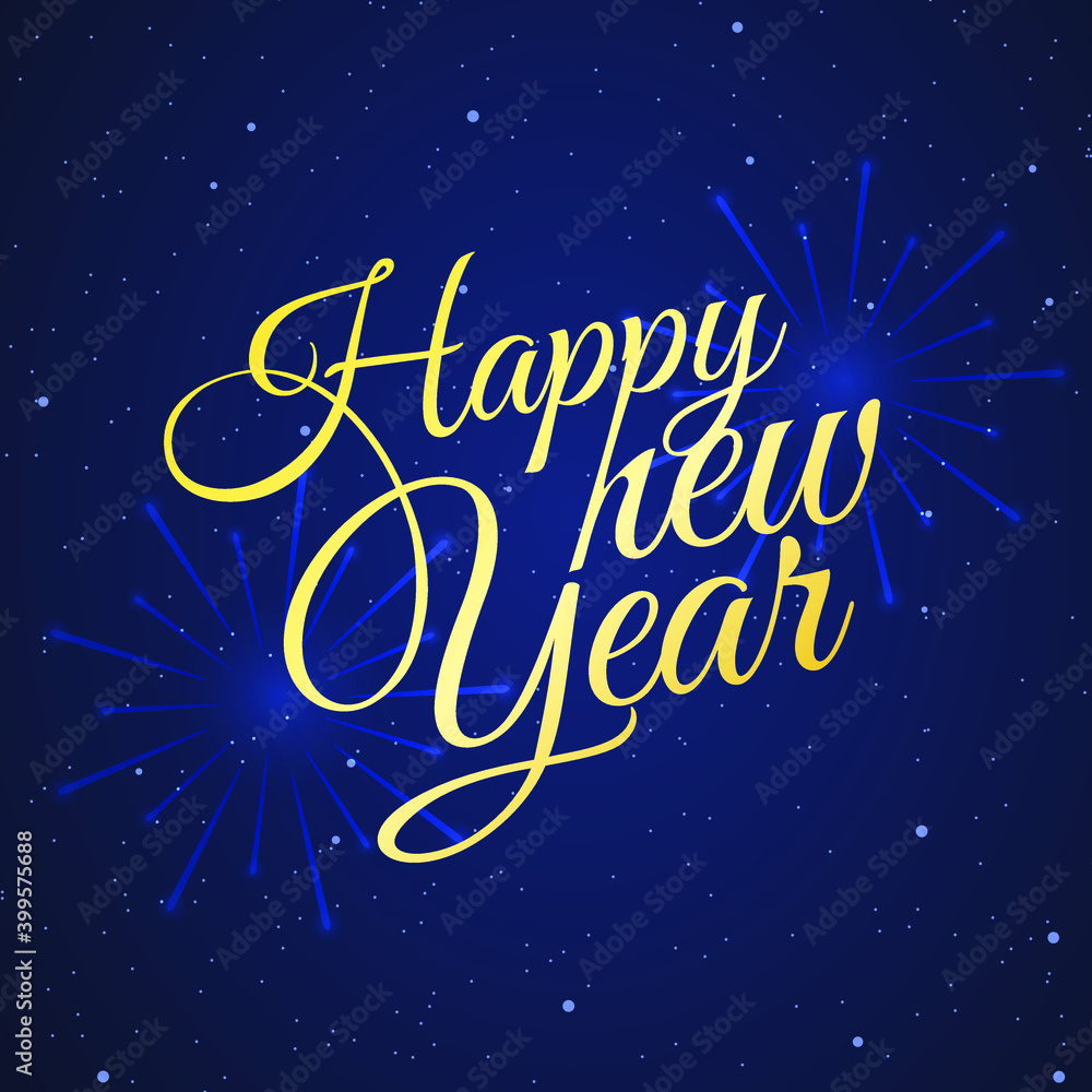 Poster high quality happy new year on gradient background . isolated vector elements