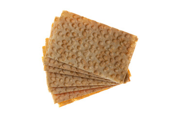healthy eco product, crispy crispbread isolated on white