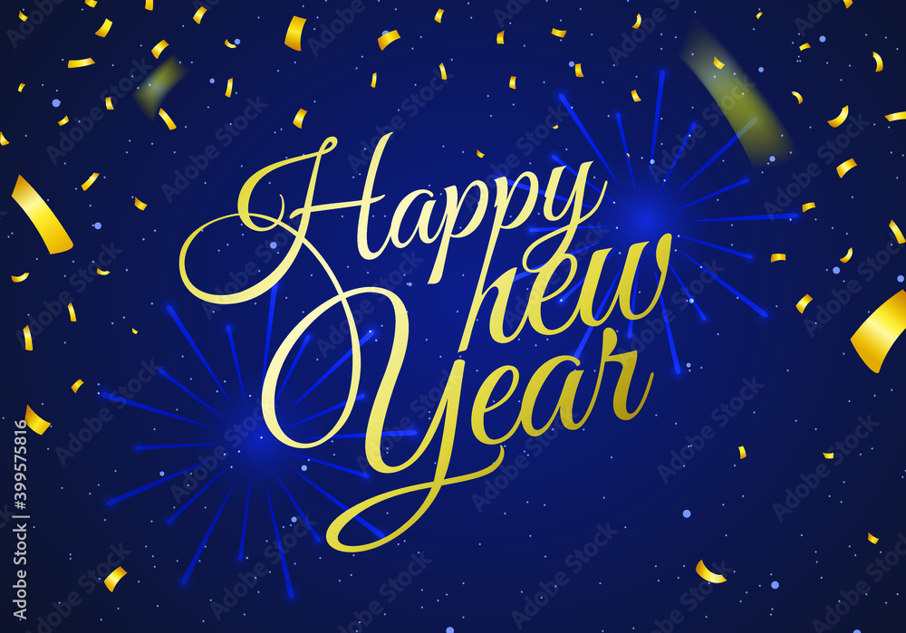 Poster high quality happy new year on gradient background . isolated vector elements